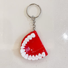 Denture Model Keychain Funny Resin Tooth Key Ring Accessory