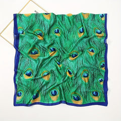 Peacock Feather Pattern Scarf Shawl Wrap for Summer Beach