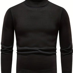Men's Turtle Neck Knitted Sweater - Casual Warm Pullover for Fall Winter