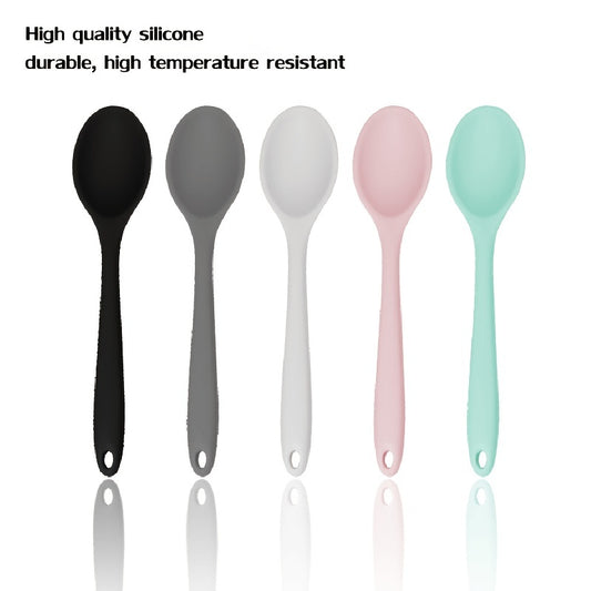 1pc Silicone Small Spoon High Temp Resistant Non-stick Soup Stirring Spoon
