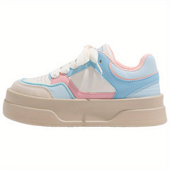 Women's Lace-up Round Toe Flatform Skate Shoes