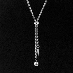 Stainless Steel Rivet Ball Pendant Necklace