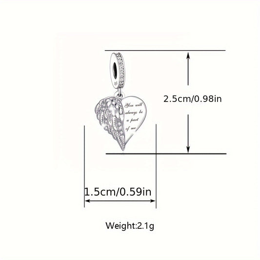 925 Sterling Silver Heart Pendant For DIY Jewelry Gift