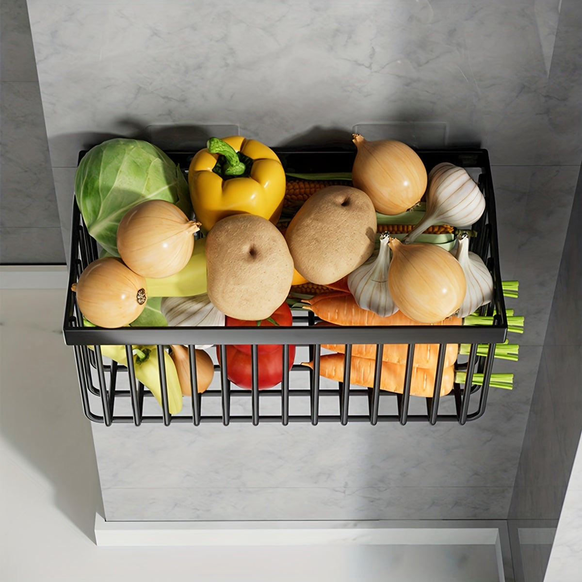 Fruit And Vegetable Basket Wall Mounted Storage Baskets Kitchen Storage