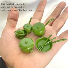 7pcs Kitchen Set Metal Material Dollhouse DIY Model Accessories