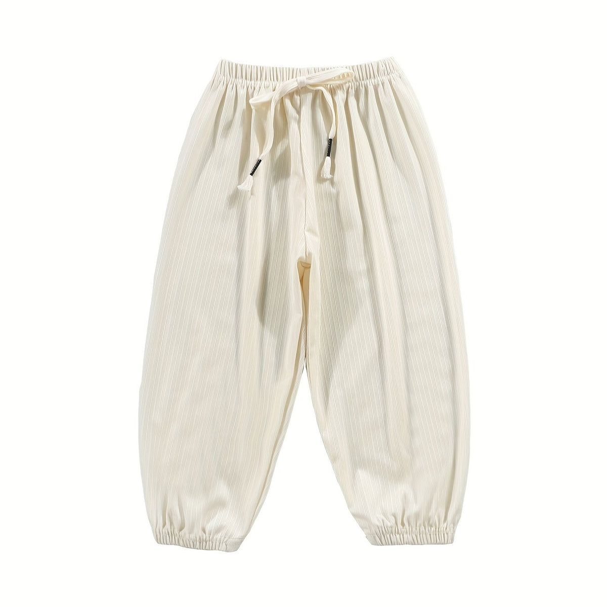 Kid's Solid Textured Sweatpants Elastic Waist Summer Sports Clothes