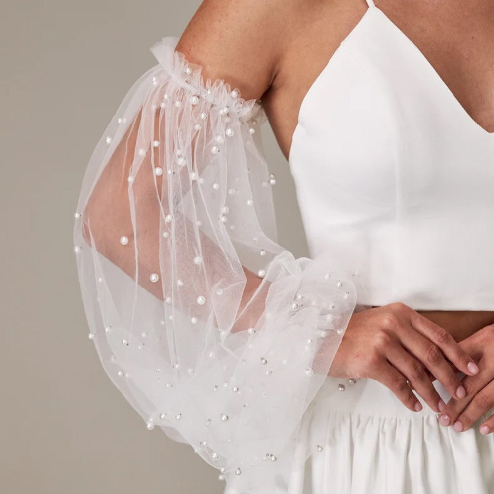 Lace Bridal Arm Sleeves Thin Yarn Wedding Long Sleeves