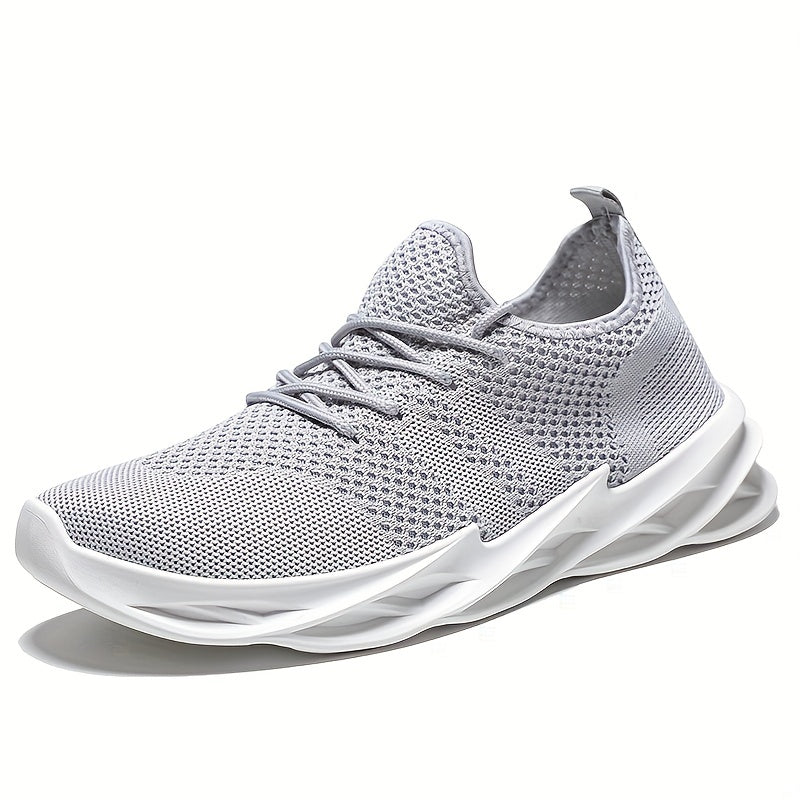 Men's Breathable Lace Up Knitted Blade Sneakers