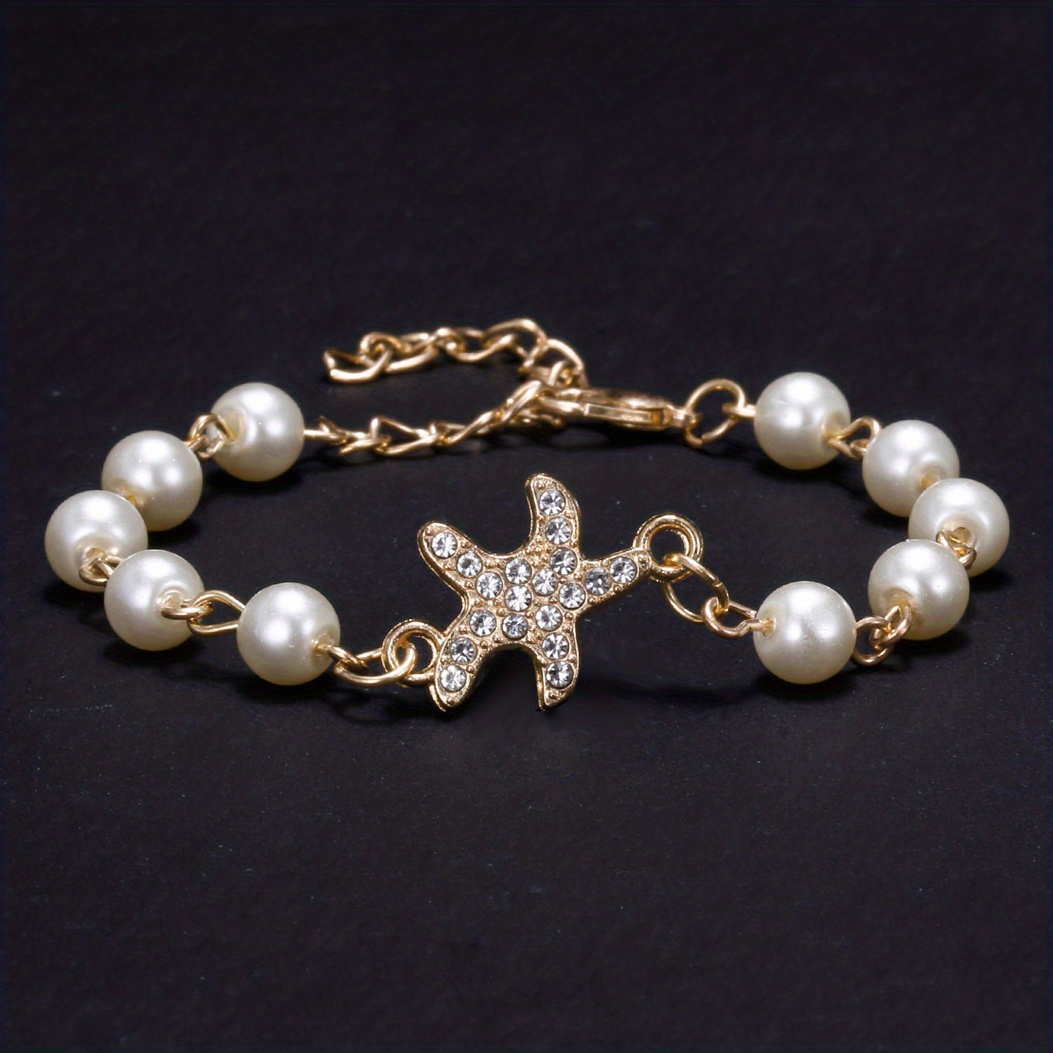 Y2K Faux Pearls Beaded Chain Bracelet for Women