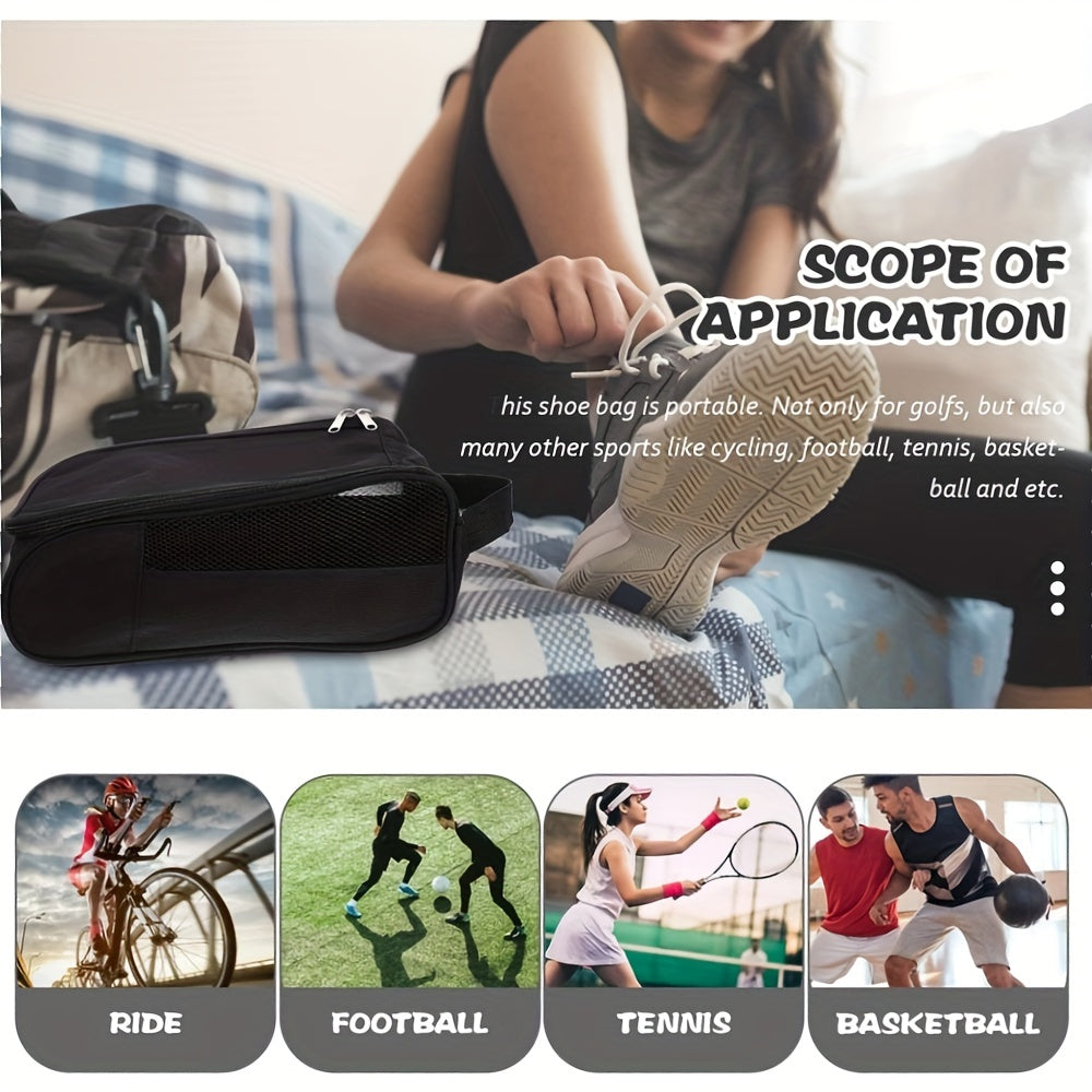 Golf Shoes Storage Bag Zippered Portable Outdoor Sports