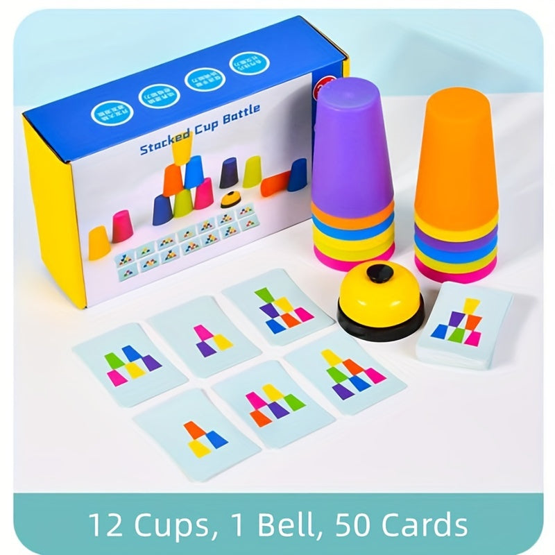 Stacked Cup Battle Game Recognition & Sorting Toy