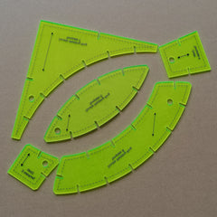 5pcs Transparent Sewing Quilting Templates Craft Patchwork Ruler