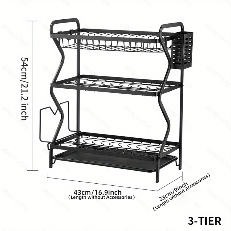 2 Tier Dish Drying Rack Over The Sink Set