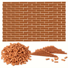 Realistic Brick Set with Red & Orange Blocks for Model Building