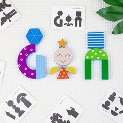 Wooden Cartoon Shadow Matching Puzzle - Educational Brain Training Tool