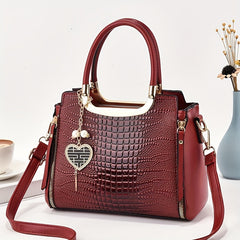 Crocodile Pattern Shoulder & Crossbody Bag