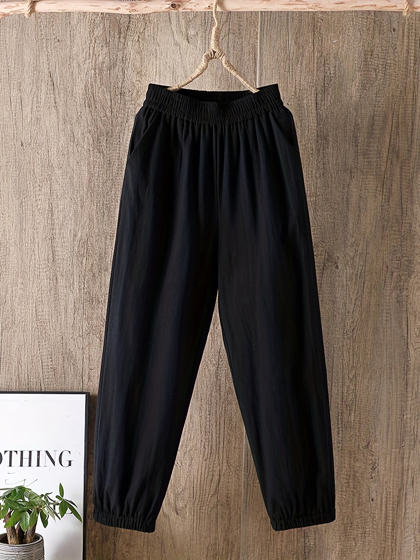 Casual Elastic Waist Jogger Pants