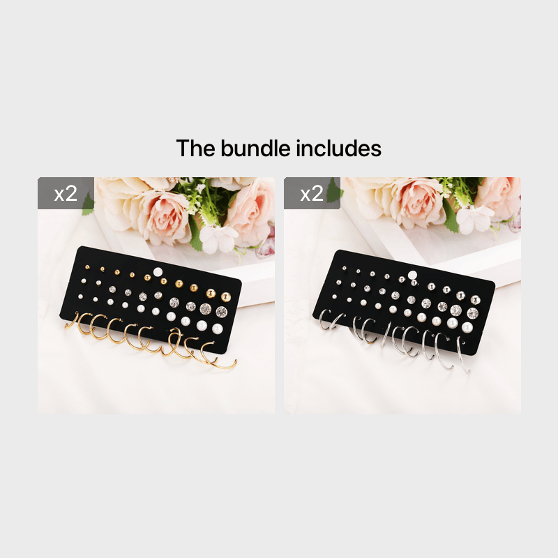 Faux Pearl Zircon Stud Earrings Women's Accessories Fall