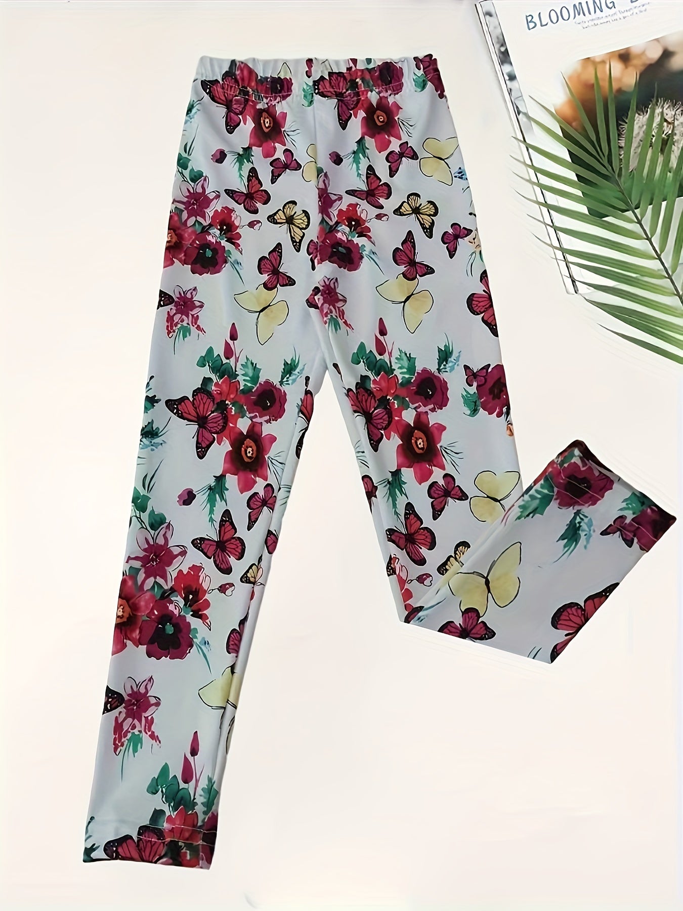 Butterfly & Flower Leggings Girls Comfy All Seasons Activewear
