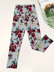 Butterfly & Flower Leggings Girls Comfy All Seasons Activewear