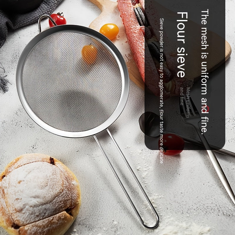 Stainless Steel Flour Sieve Colander Strainer Spoon