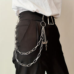 Wings Key Charm Layered Trouser Chain Punk Hip Hop Chain Accessories