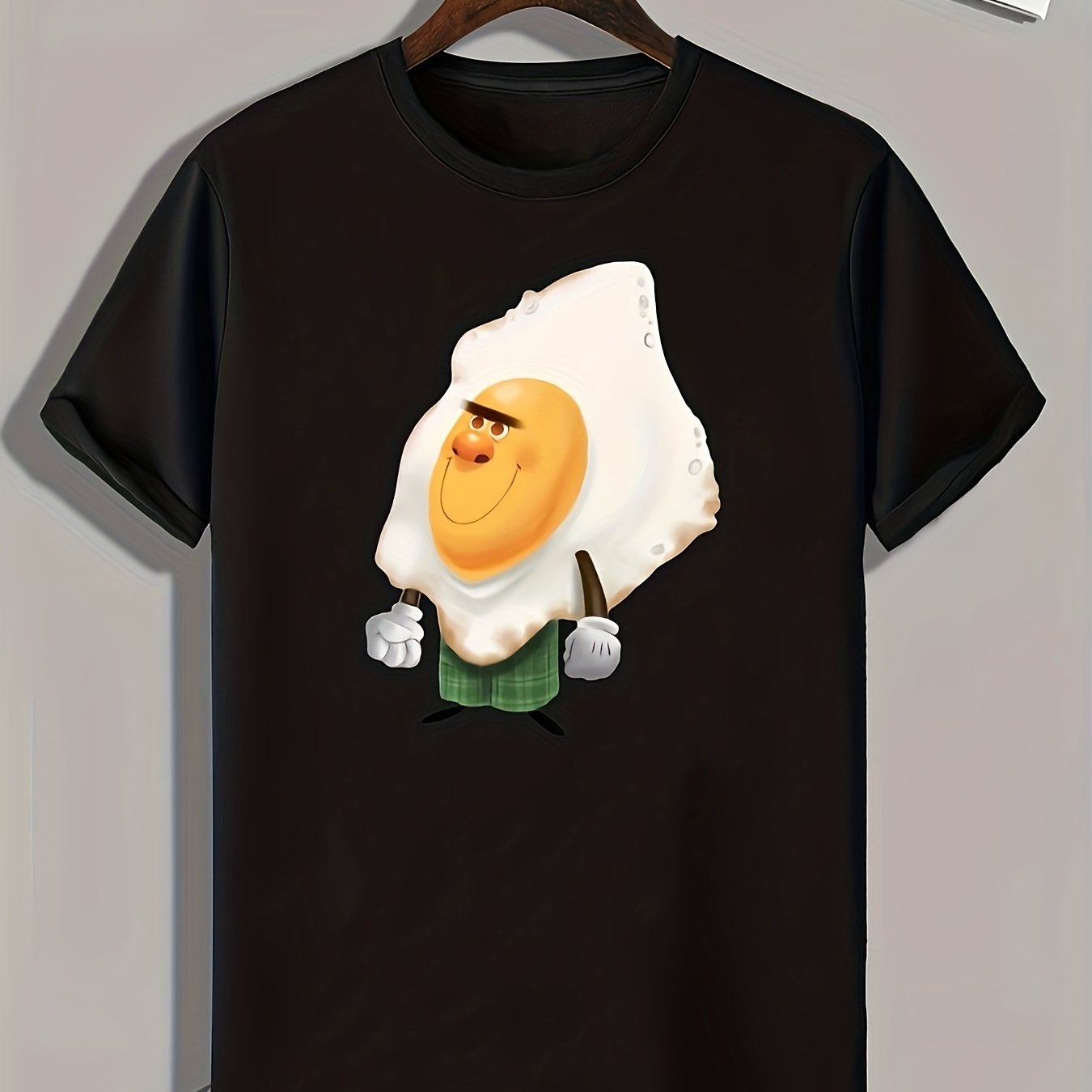 Cartoon Egg Print Men's Graphic T shirt for Summer
