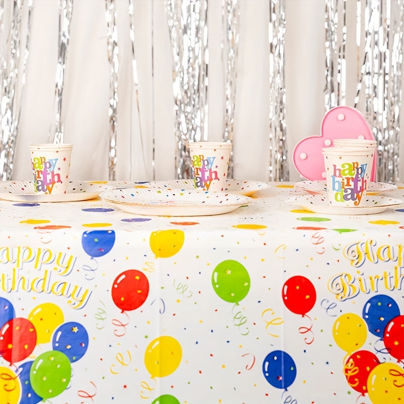 Colorful Balloon Party Tableware Set for Birthday Party Camping Picnic