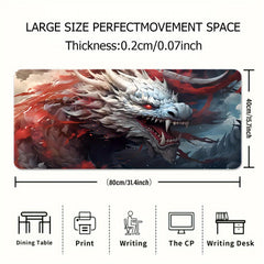 Dragon Large Gaming Mousepad HD Keyboard Mat Desk Natural Rubber