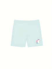 4pcs Girl's Cartoon Print Comfy Bike Shorts Safety Set