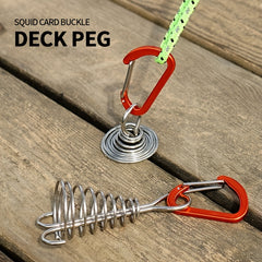 Adjustable Anchor Pegs with Carabiner - Camping and Outdoor Activities