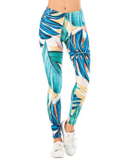 Sexy Jungle Print Leggings High Waist Slim Fit Elastic Bottoms