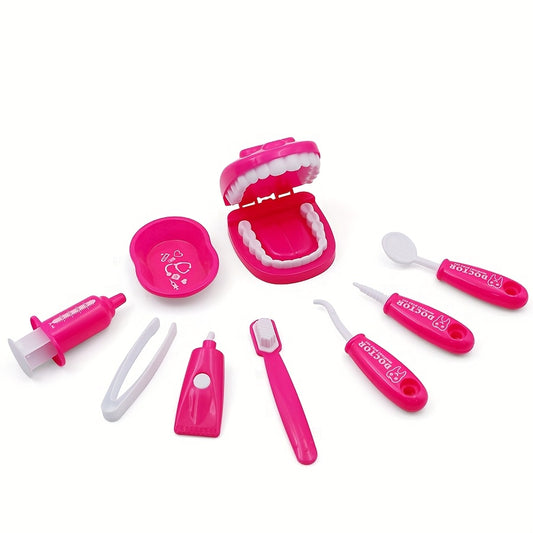 9pcs Plastic Dentist Play Set Medical Kit Pretend Toy for Kids in 6 Colors