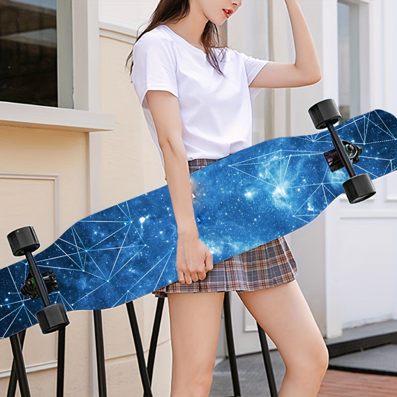 Starry Night Print Small Longboard Skateboard For Beginner
