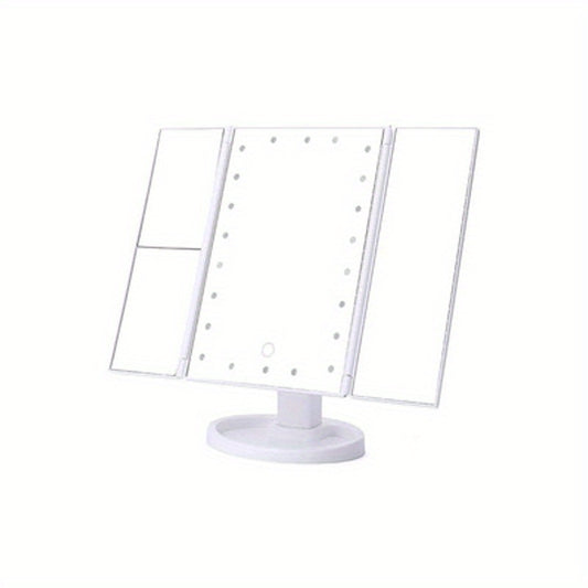 LED Lighted Makeup Mirror Touch Sensor Dimming Travel Vanity Mirror