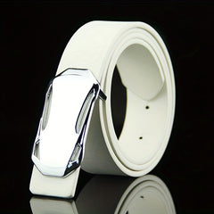 1pc Buckle Belt Sports Car Smooth Buckle Belt Suit Belt For Men