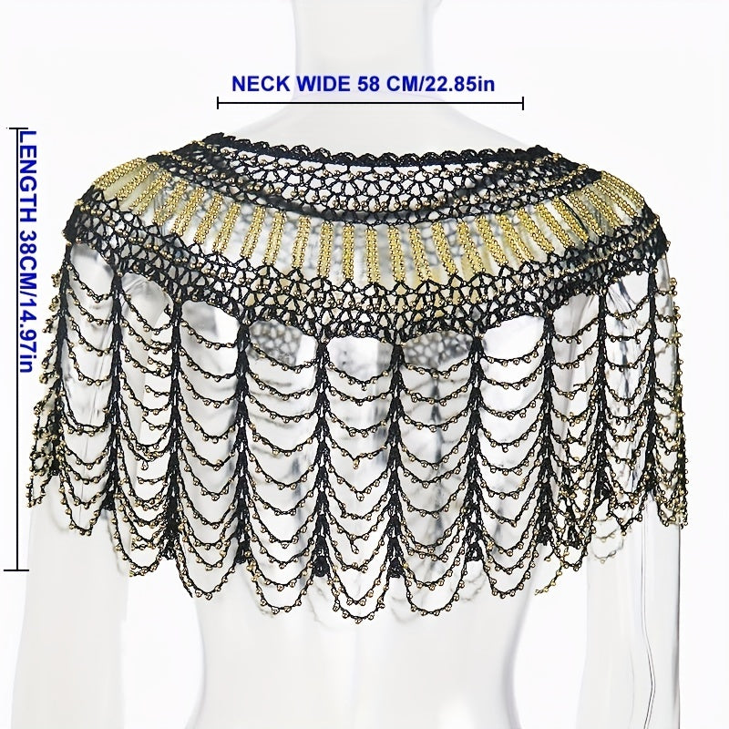 1920s Vintage Beaded Tassel Fishtail Wrap