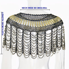 1920s Vintage Beaded Tassel Fishtail Wrap