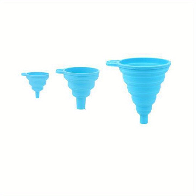 3pcs Portable Silicone Funnel Collapsible for Kitchen and Wine