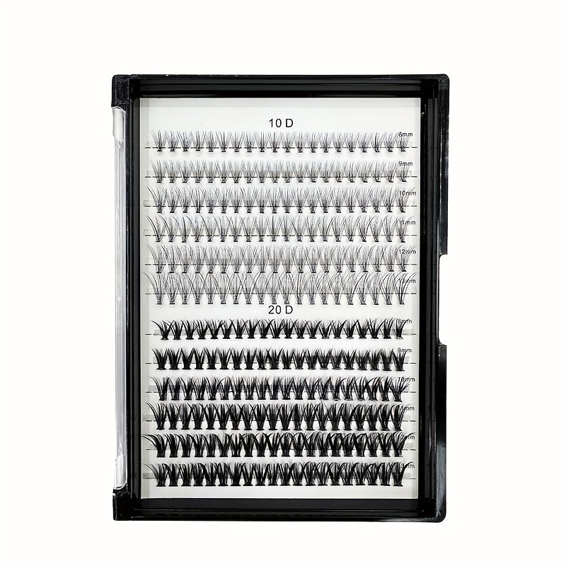 240pcs C Curl Cluster Lashes 10D 20D 30D Mixed Pack for Extensions & Makeup