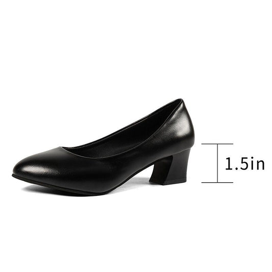 Women's French Heel Court Pumps Solid Chunky Heel Anti slip Shoes