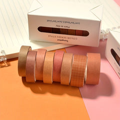 8 Rolls Grid Plaid Washi Tape Decorative Sticker