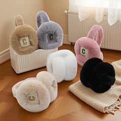 Women's Faux Fur Earmuffs with G Patch Winter Warmth