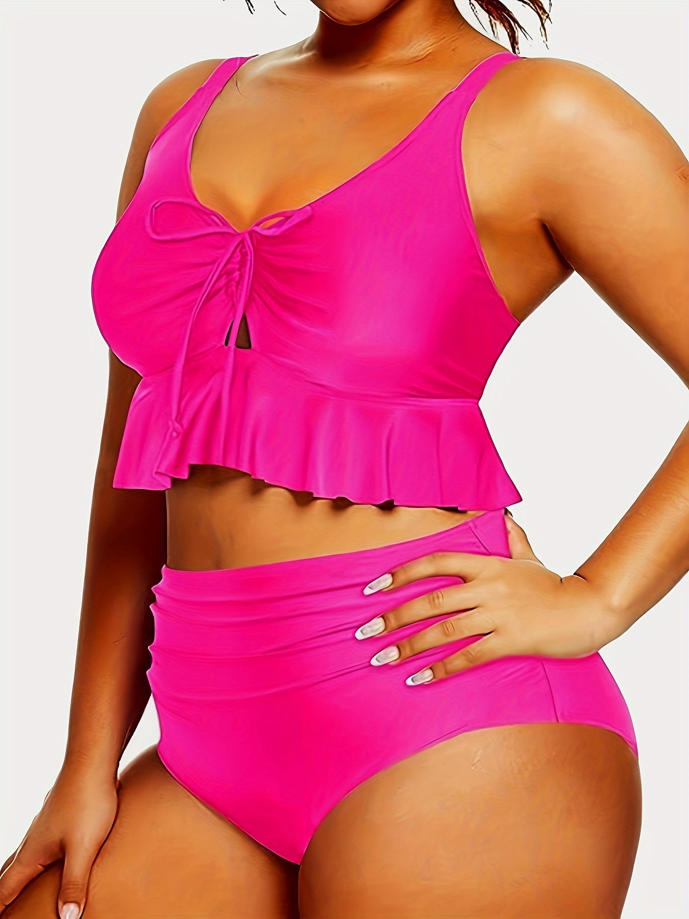  Ruched Ruffle Bikini Set