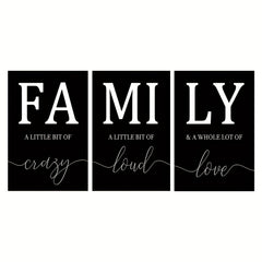 3pcs Family Quote Wall Poster Canvas Painting Home Decor