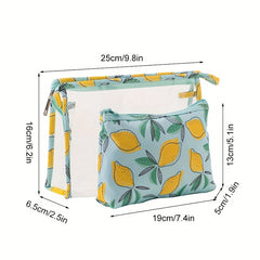 2pcs PVC Transparent Waterproof Tote Wash Bag Travel Storage Beach Essential