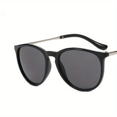 Round Frame Sunglasses For Women Men Minimalist Cat Eye Glasses
