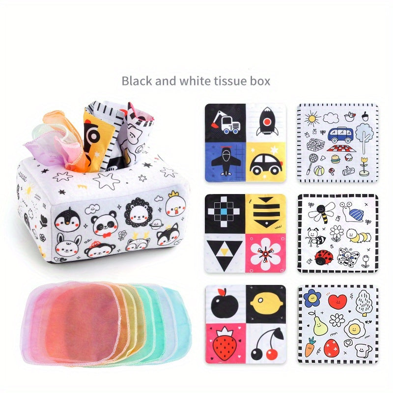 Baby Puzzle Cloth Book Toy Animal Washable Tissue Box