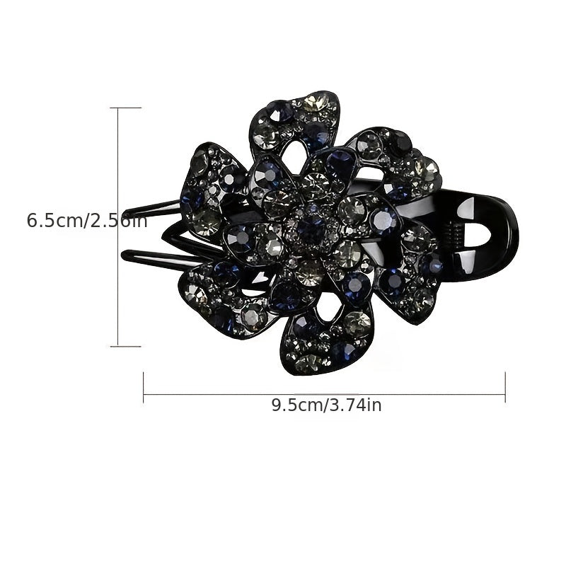 Plum Resin Rhinestone Clip Duck Clip Women Barrettes