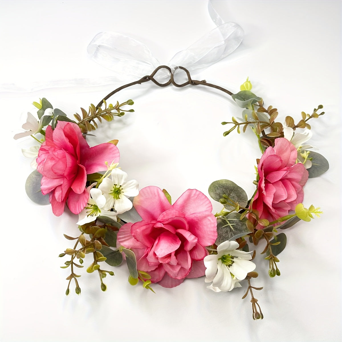Forest Bridal Headpiece Floral Wreath for Beach Vacation Style Hair Accessory
